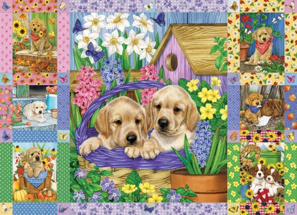 Cobble Hill - Puppies and Posies Quilt - 1000 bitar