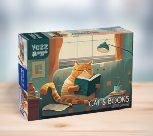 Yazz Puzzle – Cat & Books – 1000 bitar