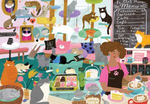 Pieces & Peace – My Happy Place is in the Cat Café – 1000 bitar